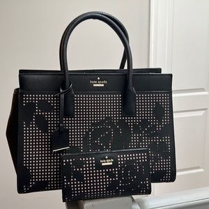 Black Kate Spade Tote with Matching Wallet